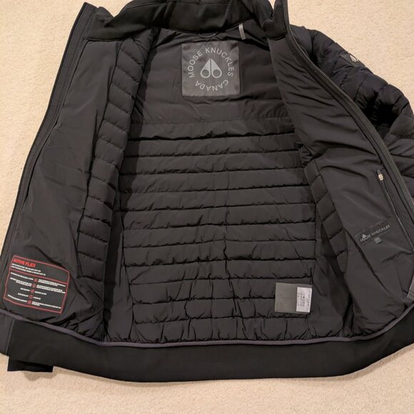 Moose Knuckles Keap Down Bomber Jacket in Black, Large - Picture 5 of 16